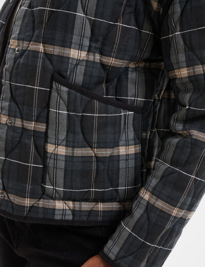 Veste matelass&eacute;e poches plaqu&eacute;es noir femme