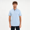 Polo piqu&eacute; manches courtes coton bleu ciel homme