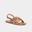 Sandales brides tress&eacute;es crois&eacute;es multicolore femme