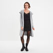 Gilet long à capuche manches longues gris femme