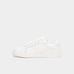 Baskets &agrave; lacets fleurs blanc fille