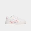 Baskets &agrave; lacets fleurs blanc fille