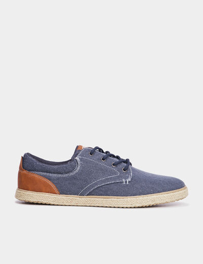 Derbies toile &agrave; lacets Creeks bleu marine homme