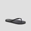 Tongs semelle plate noir femme