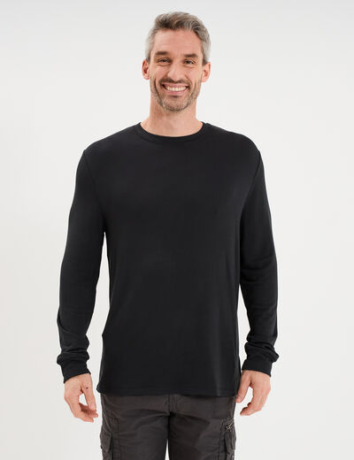 T-shirt chaud technique manches longues noir homme