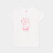 T-shirt col rond manches courtes coton ivoire fille