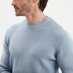 Pull en maille textur&eacute;e col rond bleu ciel homme