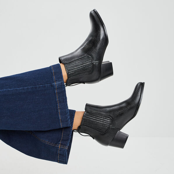 bottines chelsea texturees noir femme Bottines chelsea texturées noir femme