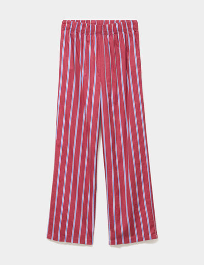 Pantalon de pyjama droit coton mauve femme