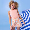 Short jogging slouchy orange fille