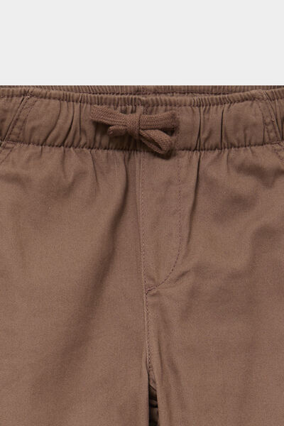 Pantalon jogger doubl&eacute; coton taupe gar&ccedil;on