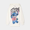 Sweat à capuche hoodie oversize Stitch ivoire fille