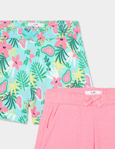 Lot 2 shorts bleu clair fille