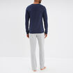 Ensemble pyjama pantalon 2 pi&egrave;ces coton bleu marine homme
