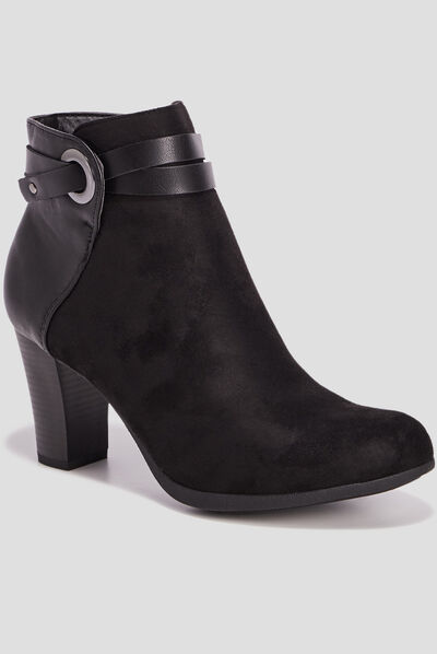 Bottines avec brides noir femme