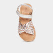 Sandales en cuir Canibraid gris argent fille