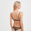 Soutien-gorge triangle en dentelle vert kaki femme