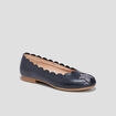 Ballerines en cuir bord festonné Creeks bleu marine fille