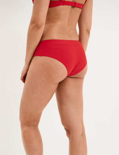 Bas de maillot de bain shorty rouge fonc&eacute; femme