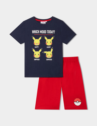 Ensemble pyjama short coton Pikachu bleu marine garçon