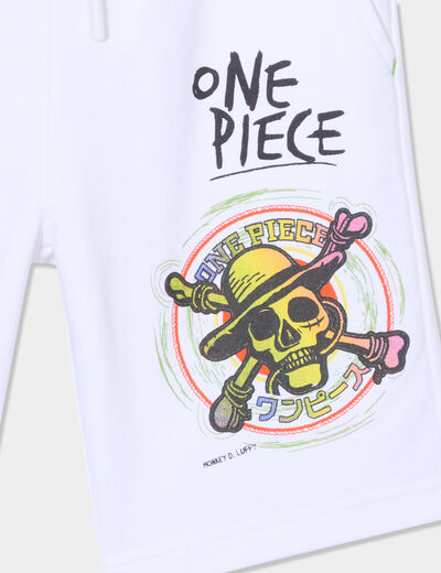 Bermuda regular One Piece blanc garçon