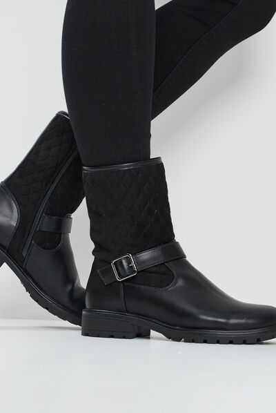 Bottines matelassées noir femme