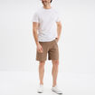 Bermuda droit effet reliéfé taupe homme