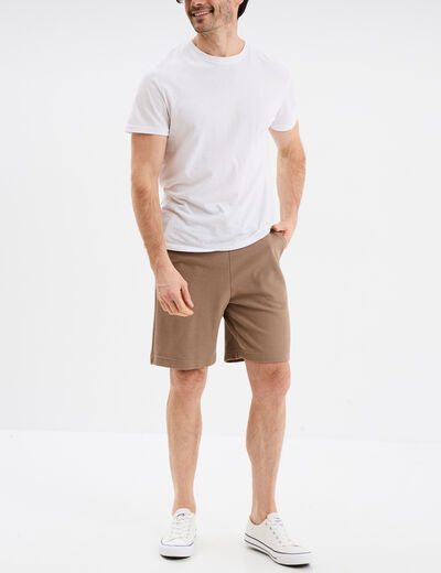 Bermuda droit effet reliéfé taupe homme