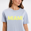 T-shirt droit manches courtes coton bleu clair femme