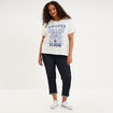 Jean chino cigarette avec ceinture denim brut femme grande taille