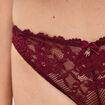 Tanga en dentelle prune femme