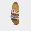 Mules brides &agrave; scratchs violet femme