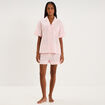 Ensemble pyjama chemise et short ecru femme