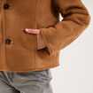 Veste su&eacute;dine r&eacute;versible polaire camel femme