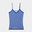 Haut de pyjama débardeur col V bleu roi femme