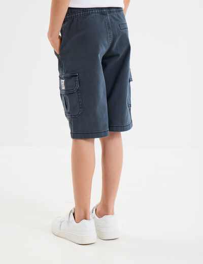 Bermuda cargo coton bleu marine garçon