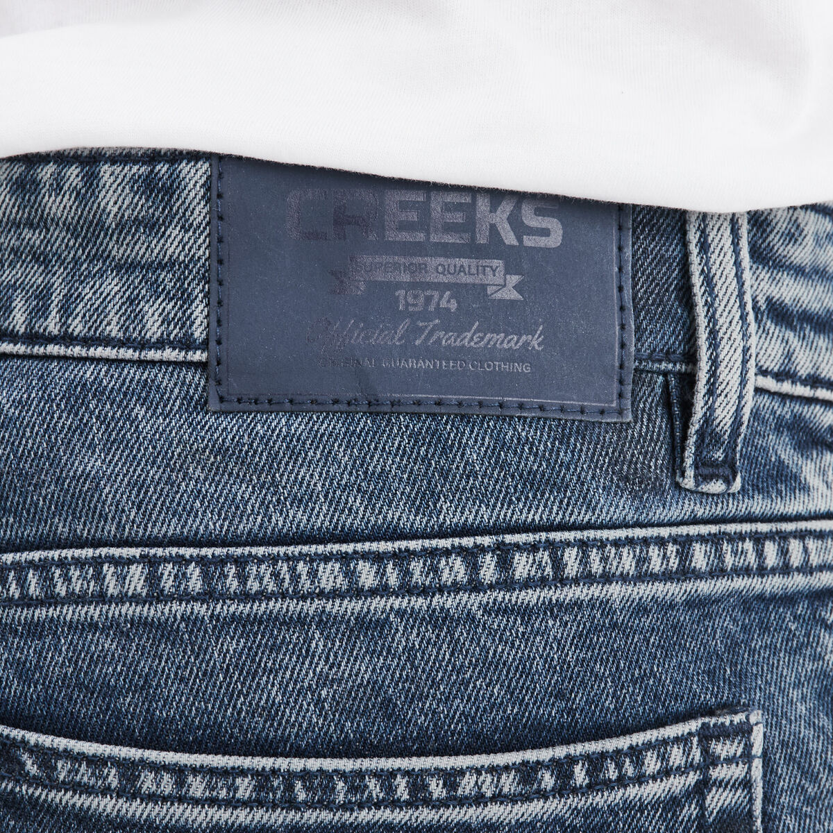 Jeans denim straight 5 poches Creeks denim blue black homme