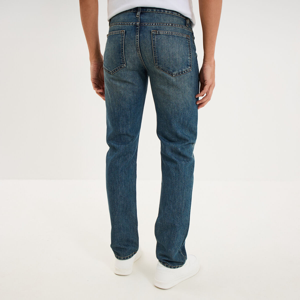 Jeans straight denim 5 poches denim dirty homme