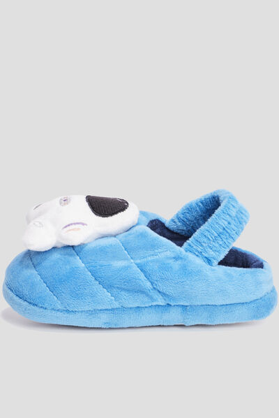 Chaussons mules avec élastique bleu garçon