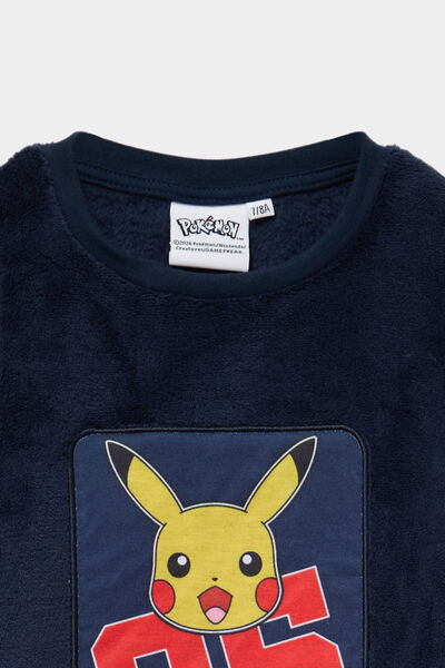 Ensemble pyjama t-shirt velours Pok&eacute;mon bleu marine gar&ccedil;on