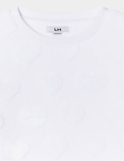 Sweat doux manches longues blanc fille