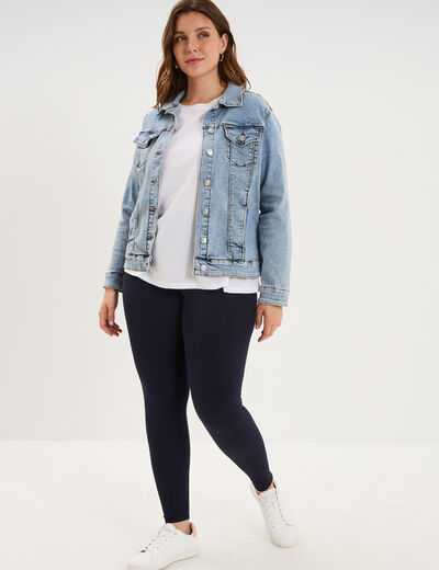 Legging avec taille &eacute;lastiqu&eacute;e bleu marine femme grande taille