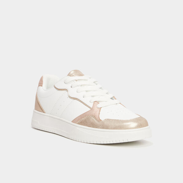 Tennis basses à lacets Creeks rose femme