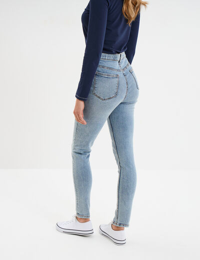Jegging skinny taille haute denim double stone femme