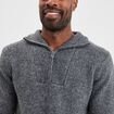 Pull avec col camionneur côtelé gris foncé homme
