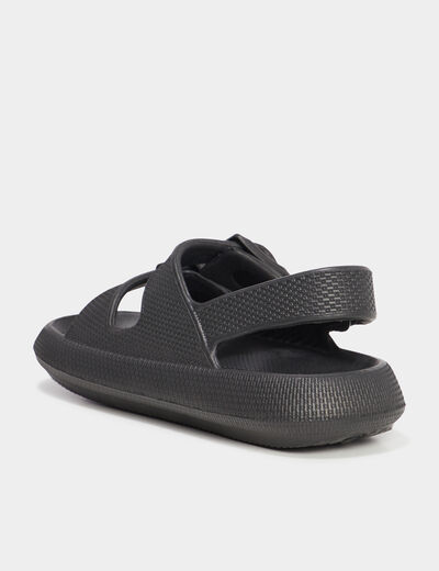 Mules de plage avec boucles noir garçon