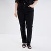 Jeans droit taille haute denim noir femme grande taille