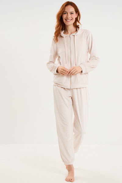 Ensemble pyjama sweat pantalon velours sable femme