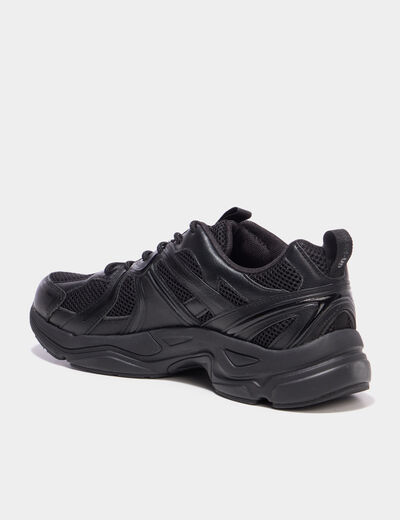 Baskets running &agrave; lacets noir homme
