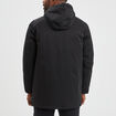 Parka mi-longue doublée à capuche noir homme